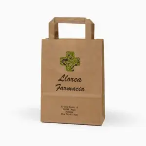 Bolsas papel asa plana kraft 18x8x24 impresas