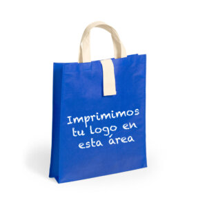 Bolsa tela tst plegable 36x40x8 azul impresas